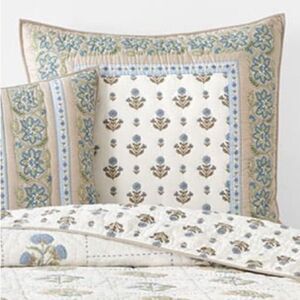 New Euro x2 The Company Store Cotton Reversible Marigold Euro Quilted Shams